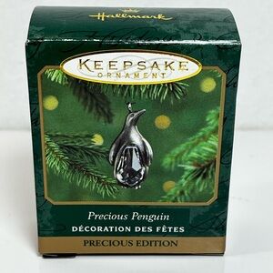 Hallmark Miniature ornament from 2000 Precious Penguin Crystal & Metal NEW